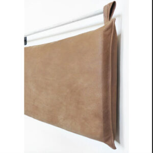 Tan Aged Leather Hanging Headboard with Straps