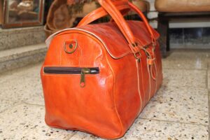 Men’s Handmade Leather Travel Bag – Vintage Canvas Duffle Bag