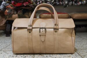 Handmade Leather Travel Bag – Vintage Canvas Duffle Bag